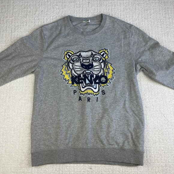 Kenzo Paris Gray Fleece Crew Neck Long Sleeves Pullover Sweatshirt (Read for sz) - Picture 9 of 14